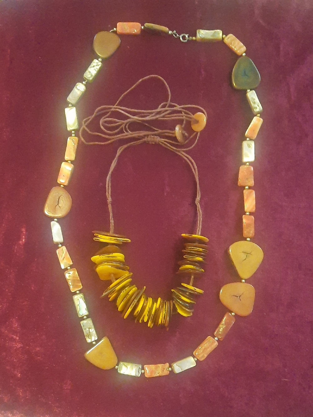Handcrafted Brown & Amber Beaded Women's Necklace Set
